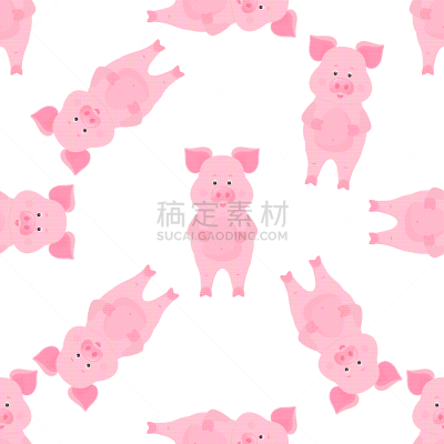 可爱的,猪,动物,卡通,幽默,农业,传统,春节,纺织品,坐