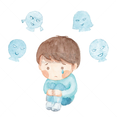 儿童,绘画插图,水彩画,可爱的,水彩画颜料,仅日本人,小学,东亚人,眼泪,欺凌