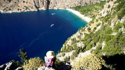 奥鲁德尼兹的蝴蝶谷。Fethiye，土耳其。