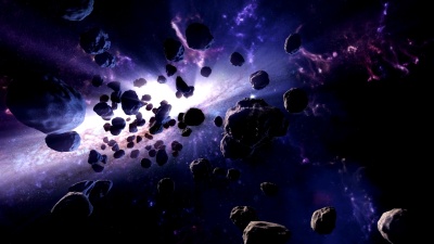 空间场景中的小行星