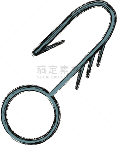 分离着色,鱼钩,金属,图像,钢铁,细毛纤维,设备用品,矢量,渔夫,绘制