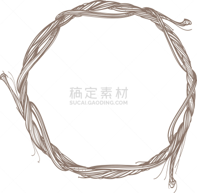 轮廓,华丽的,枝,圆形,边框,自然,柳条,梦符咒,做,装饰