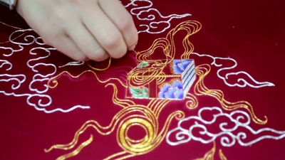 刺绣，特写
