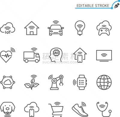 internet things line icons editable stroke