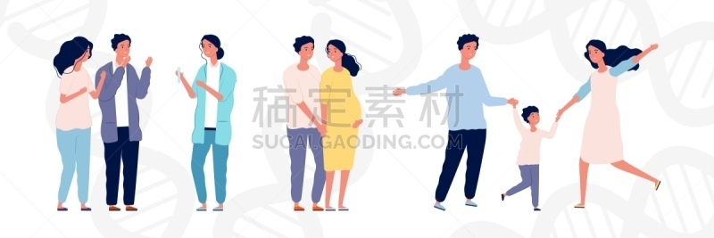 女人,绘画插图,男人,矢量,青年伴侣,幸福,父母,怀孕