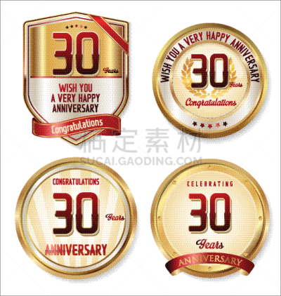 周年纪念,黄金,标签,数字30,生日,商务,50年节,闪亮的,收集