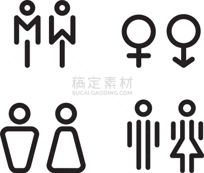 卫生间,图标,分离着色,男孩,人,女人,矢量,浴室,标志,剪影