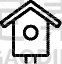 bird house icon isolated contour symbol