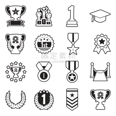 线条,奖,矢量,绘画插图,计算机图标,奖杯,银牌,运动,一个物体,杯
