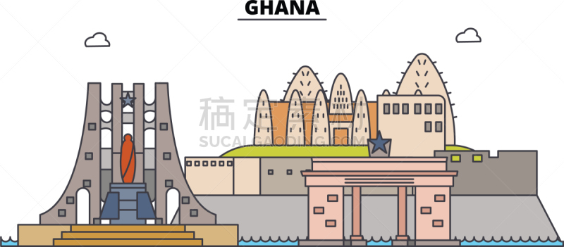 加纳,城市天际线,分界线,建筑,传统,国内著名景点,商务,船,自然美,海岸线