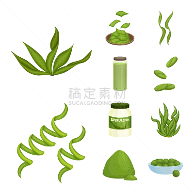 design spirulina and seaweed symbol