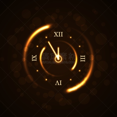 黄金,钟,背景,新年前夕,夜晚,白昼,闪亮的,午夜,问候,庆祝