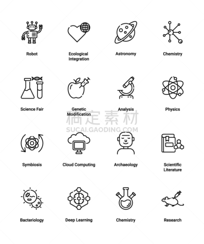 科学,瘦弱,线图标,深的,显微镜,健康保健,化学,空的,计算机,烧瓶