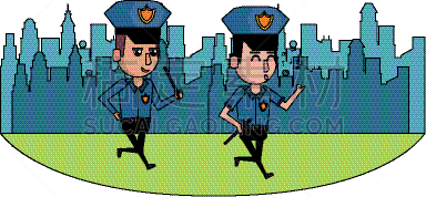 警官,城市,色彩鲜艳,可爱的,专业人员,草,证章,吹口哨,都市风景