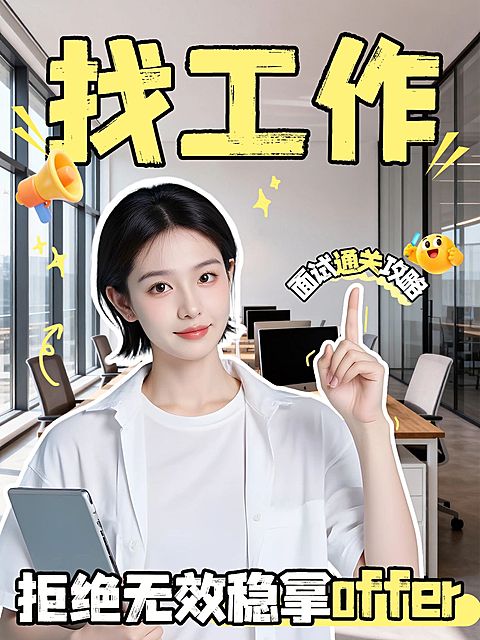 知识付费求职招聘攻略指南人像小红书封面