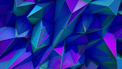 多边形抽象的表面。无缝循环3D渲染