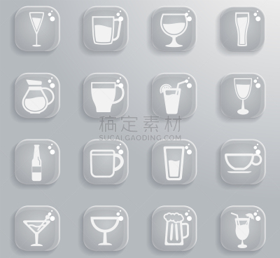 玻璃杯,杯,符号,白色,黑色,图像,矢量,分离着色,日出