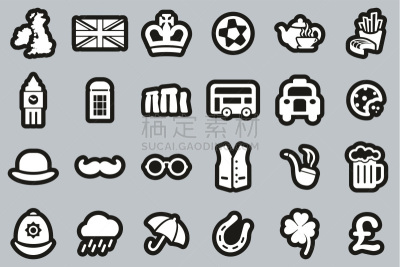 标签,英国,计算机图标,非都市风光,巨大的,传统,白色,黑色背景,背景分离,钟塔