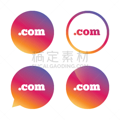 com域名,标志,图标,网上交友,平坦的,创造力,电子邮件,概念,代币,技术
