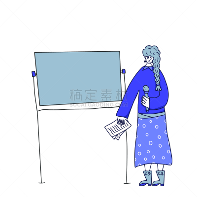 可爱的,性格,矢量,演说家,女人,人群,商务,经理,舒服,新闻记者