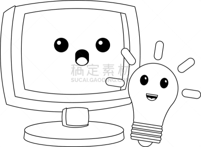 计算机,可爱,卡通,可爱的,性格,清新,图像,矢量,深情的,收集