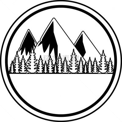 圆形,森林,山,边框,时区,野生动物,公园,证章,杉树,格林伍得