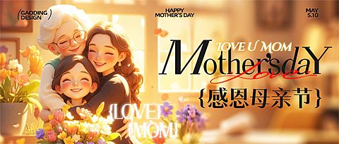 母亲节节日祝福温馨感公众号首图