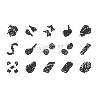 鸡腿,符号,汉堡包,工业,矢量,商务,牛排,绘画插图,火腿,肉