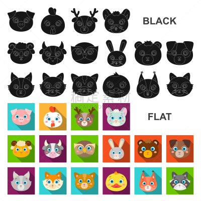 动物,计算机图标,动物鼻子,平坦的,纯种犬,狗,哺乳纲,猪,鸟类,收集