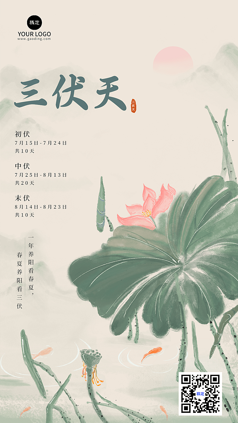 商品零售三伏天知识科普时间表手机海报