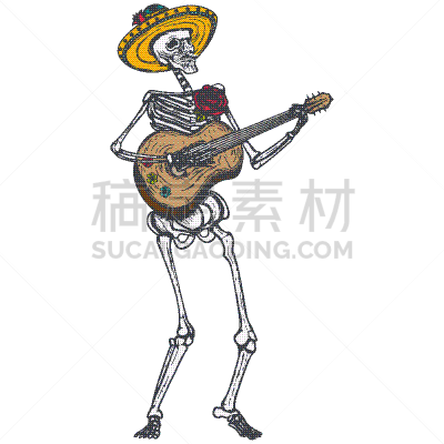 黄色,墨西哥,宽边帽,动物骨骼,进行中,男性,轮廓,白昼,红色,男人