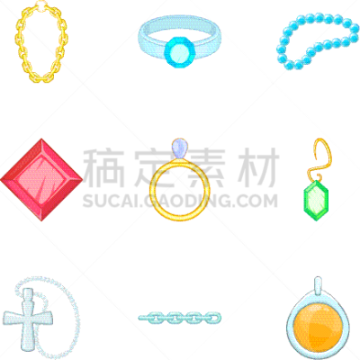 黄金,珠宝,时尚,银,计算机图标,分离着色,白色,高雅,布置,收集
