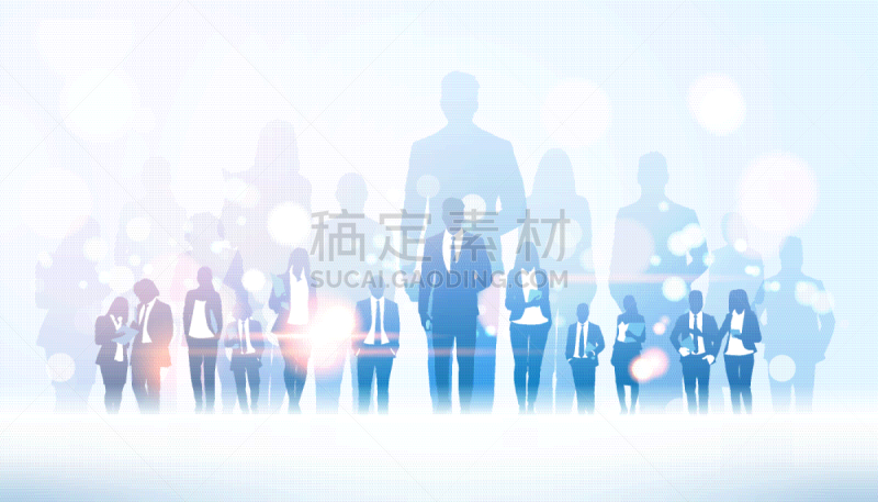 经理,男商人,与众不同,商务,女人,阴影,相伴,站,剪影