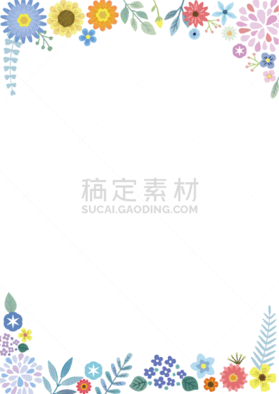 边框,绘画插图,矢量,华丽的,春天,向日葵,植物,背景,夏天,日本