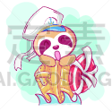 可爱的,手,水手,三趾树懒,儿童,背景分离,骷髅图,图像,海洋,鲸