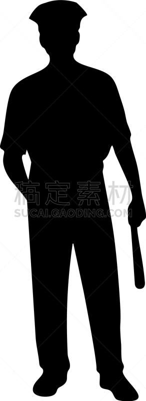 白色,男性,肖像,警官,全身像,剪影,监视,服务