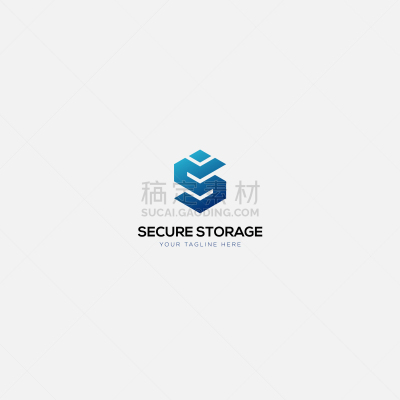 box secure storage logo designs with initial s