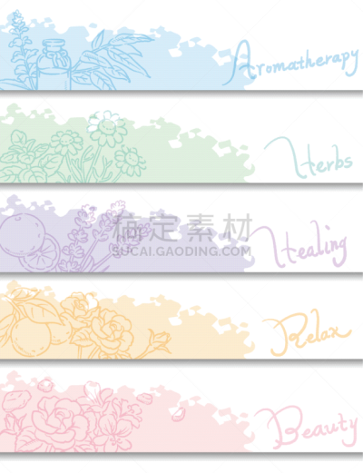 香熏油,标语,草本,矢量,绘画插图,熏衣草,玫瑰,乳香,胡椒薄荷,佛手柑