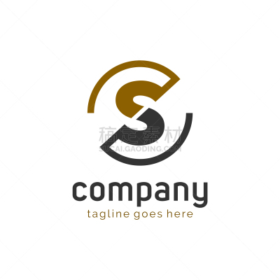initial letter s logo design flat
