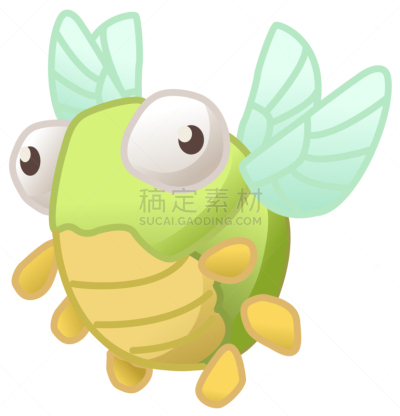 小的,昆虫,奇异的,动画片,分离着色,简单背景,图像,动物,矢量,飞