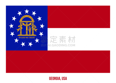 乔治亚州,美国州旗,绘画插图,美国,矢量,白色背景,阿拉巴马州旗,乔治亚州州旗,田纳西州旗,阿肯色州州旗