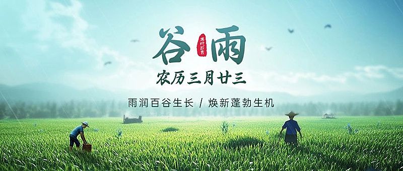 谷雨通用节气祝福公众号首图AIGC