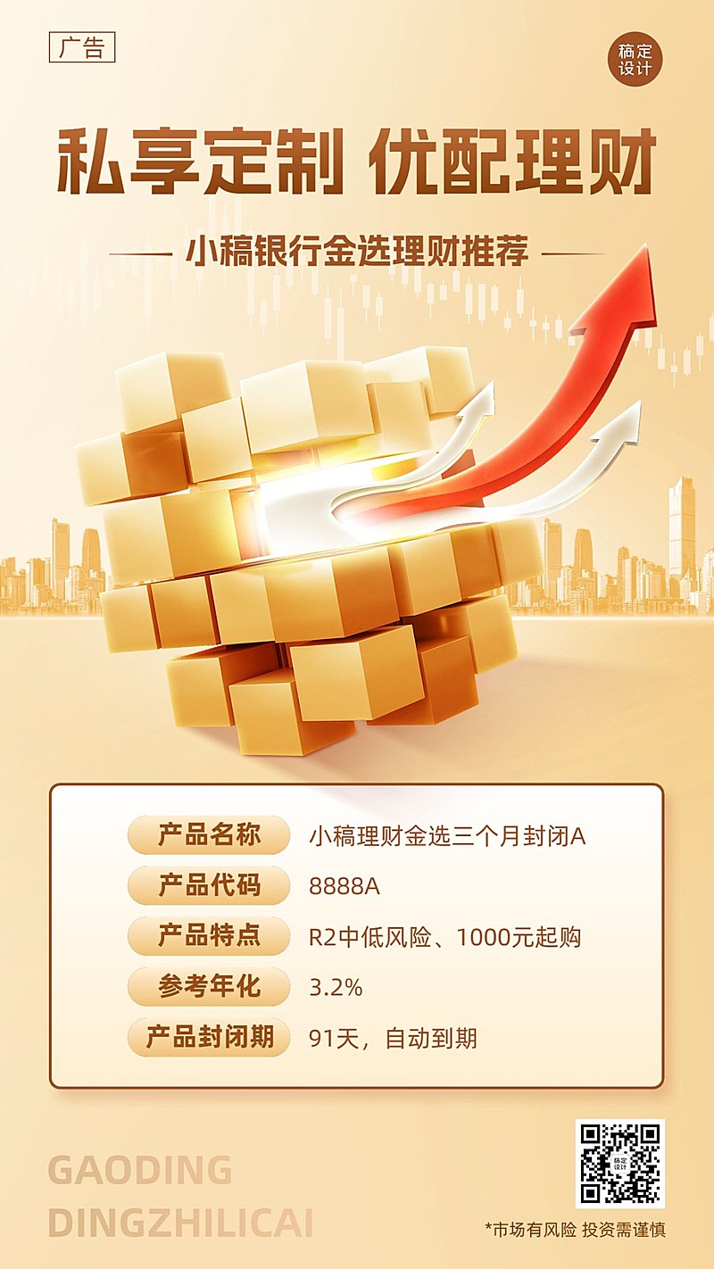 金融理财产品介绍营销创意2.5D手机海报