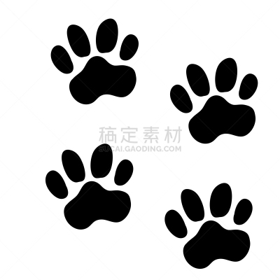 乱画,卡通,爪子,高雅,狗,现代,动物,痕迹,黄色