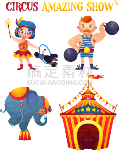 马戏团,动画片,男孩,黄色,红色,人,愉悦,度假,装饰