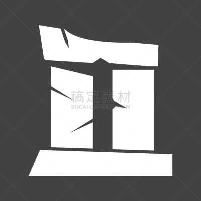 柱子,坏掉的,矢量,概念,爱奥尼亚式,石头,希腊,图像,建筑