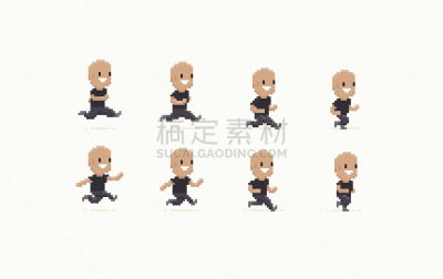 男人,慢跑,分离着色,男孩,可爱的,创造力,人,概念,图像,收集