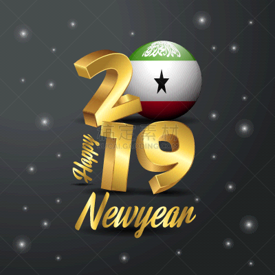 2019,索马里兰,字体,新年前夕,华丽的,请柬,壁纸,模板,问候