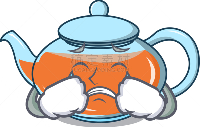 性格,茶壶,透明,卡通,白色,红色,绿色,褐色,黑色,哭