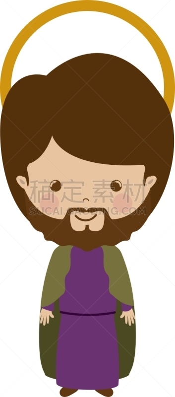 圣约瑟夫君,人,动画片,色彩鲜艳,脸颊,衣服,耶稣降生,束腰外衣,父亲